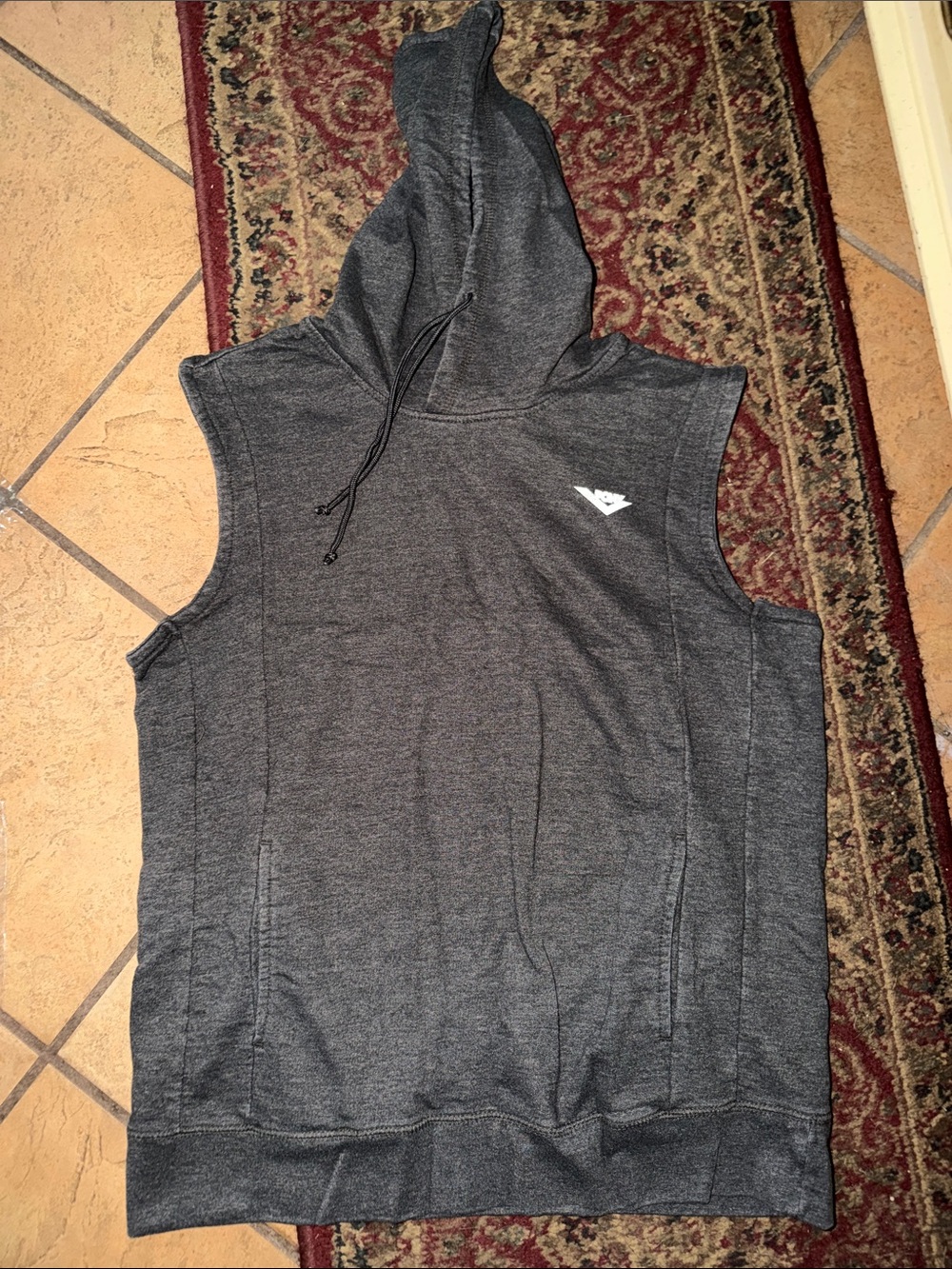 Pony Men’s Sleeveless Hoodie, Gray, Size Large, Excellent Pre-Loved Condition